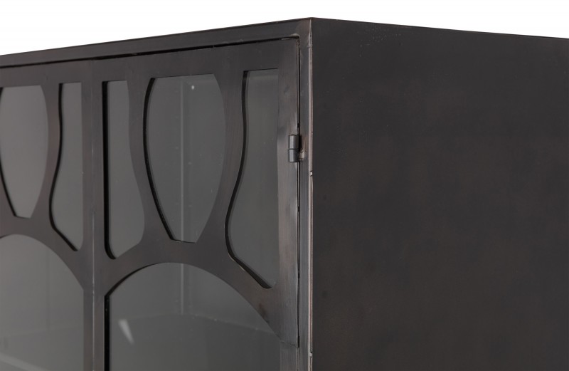 SEC GLASS DOOR BLACK METAL CABINET - CABINETS, SHELVES